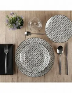 VAJILLA 18 PIEZAS CIRCE  NEGRA 2