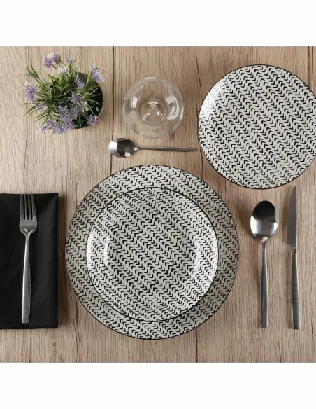 VAJILLA 18 PIEZAS CIRCE  NEGRA