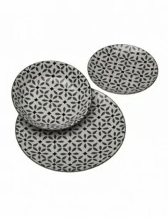 VAJILLA 18 PIEZAS FELICIA GRIS