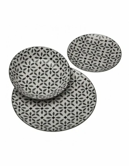 VAJILLA 18 PIEZAS FELICIA GRIS