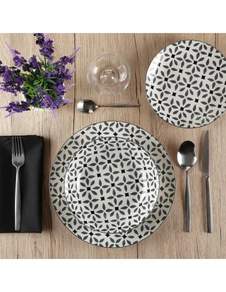 VAJILLA 18 PIEZAS FELICIA GRIS