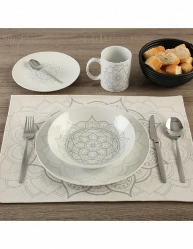 VAJILLA 18 PIEZAS MANDALAS