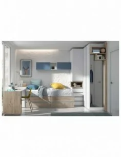 Dormitorio juvenil cama compacta | Decopaq.es