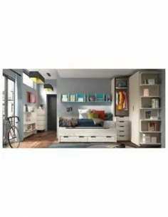 Dormitorio juvenil cama compacta | Decopaq.es