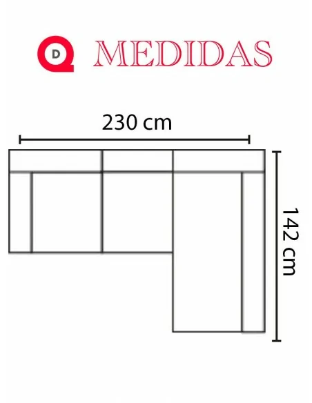 Medidas Chaiselongue Modelo Lucía