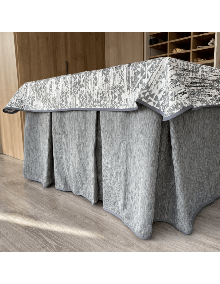 Ropa chenilla 8 pliegues Gris costura reforzada con tapete Eco Gris