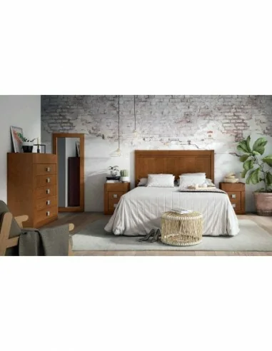 Dormitorio rustico colonial con patas diferentes acabados barniz o laca con cabeceros mesitas de noche a medida (6)