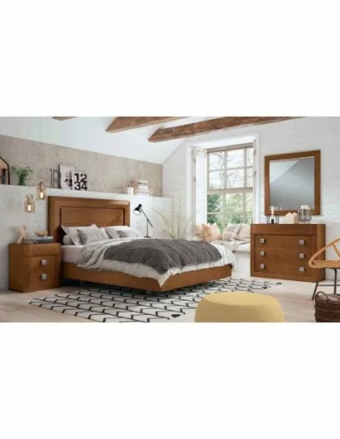 Dormitorio rustico colonial con patas diferentes acabados barniz o laca con cabeceros mesitas de noche a medida (14)