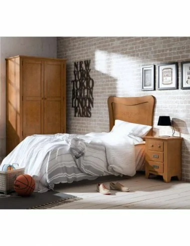Dormitorio juvenil a medida diseño rustico colonial barnizado o lacado cama nido compacto comoda a juego armario (1)