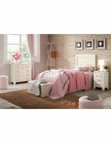 Dormitorio juvenil a medida diseño rustico colonial barnizado o lacado cama nido compacto comoda a juego armario (7)