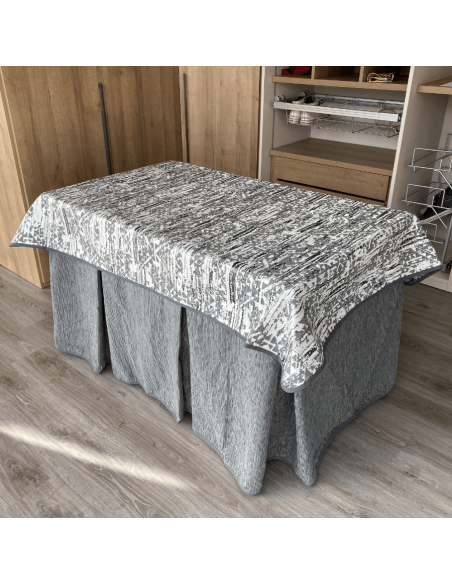 Ropa chenilla 8 pliegues Gris costura reforzada con tapete Eco Gris