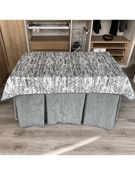 Ropa chenilla 8 pliegues Gris costura reforzada con tapete Eco Gris