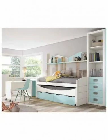 Dormitorio juvenil a medida diseño crucetas madera DM lacado o barnizado (17)
