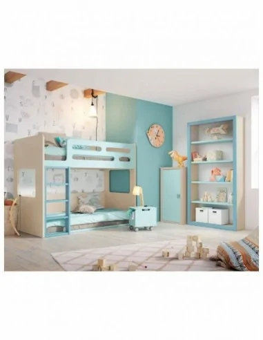 Dormitorio juvenil a medida diseño crucetas madera DM lacado o barnizado (19)