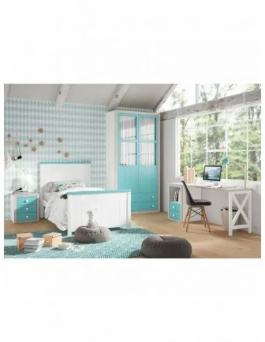Dormitorio juvenil a medida diseño crucetas madera DM lacado o barnizado (21)