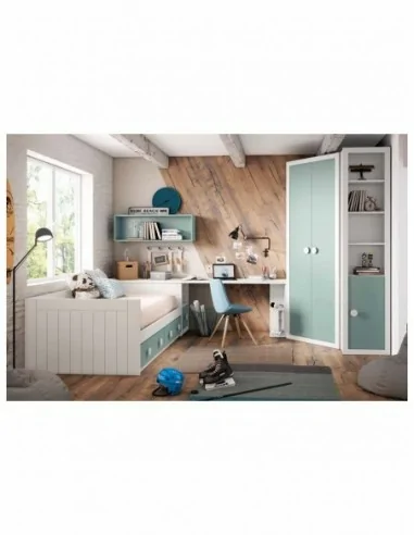 Dormitorio juvenil a medida diseño crucetas madera DM lacado o barnizado (24)