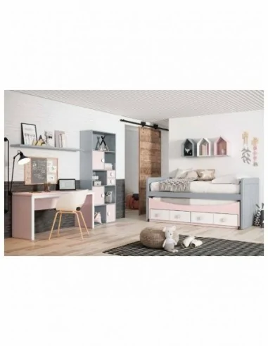 Dormitorio juvenil a medida diseño crucetas madera DM lacado o barnizado (25)