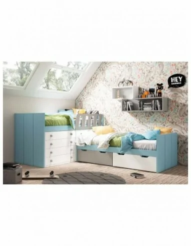 Dormitorio juvenil a medida diseño crucetas madera DM lacado o barnizado (26)