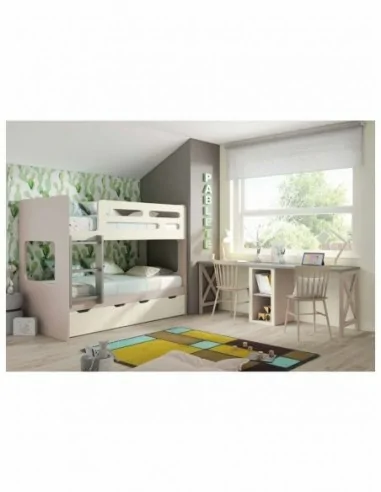 Dormitorio juvenil a medida diseño crucetas madera DM lacado o barnizado (27)