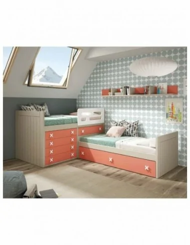 Dormitorio juvenil a medida diseño crucetas madera DM lacado o barnizado (29)