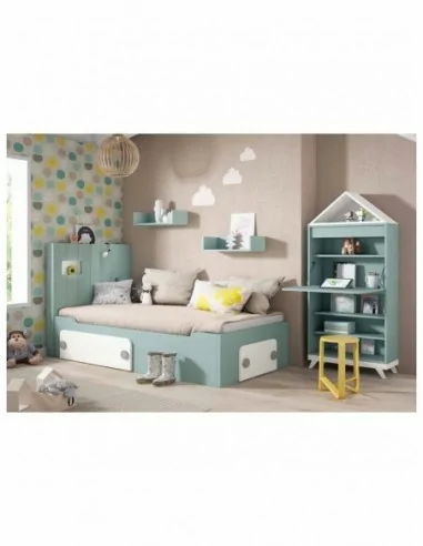 Dormitorio juvenil a medida diseño crucetas madera DM lacado o barnizado (31)