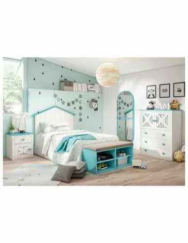 Dormitorio juvenil a medida diseño crucetas madera DM lacado o barnizado (32)