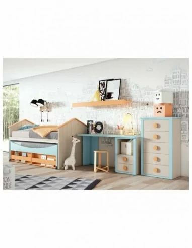 Dormitorio juvenil a medida diseño crucetas madera DM lacado o barnizado (34)