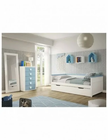 Dormitorio juvenil a medida diseño crucetas madera DM lacado o barnizado (4)