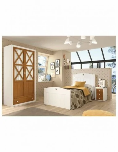 Dormitorio juvenil a medida diseño crucetas madera DM lacado o barnizado (51)