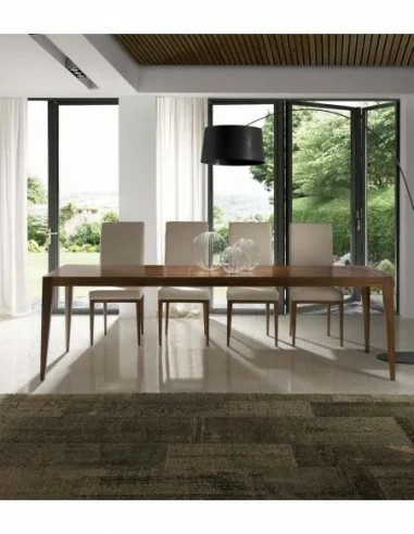 Mesas de salon extensibles con sillas tapizadas tela anti manchas a elegir lacadas con mesas de centro (1)