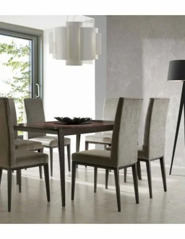 Mesas de salon extensibles con sillas tapizadas tela anti manchas a elegir lacadas con mesas de centro (2)