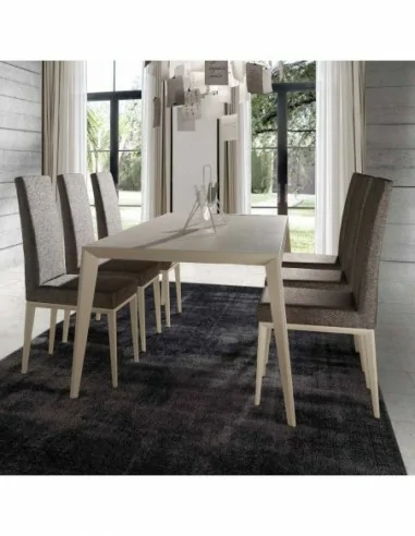 Mesas de salon extensibles con sillas tapizadas tela anti manchas a elegir lacadas con mesas de centro (3)