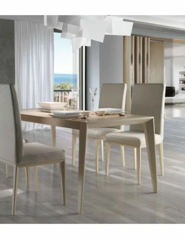 Mesas de salon extensibles con sillas tapizadas tela anti manchas a elegir lacadas con mesas de centro (6)