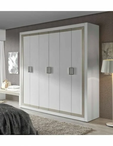Dormitorio de matrimonio diseño moderno con armario a juego colores a elegir con comoda a juego cabecero mesitas colchon (3)