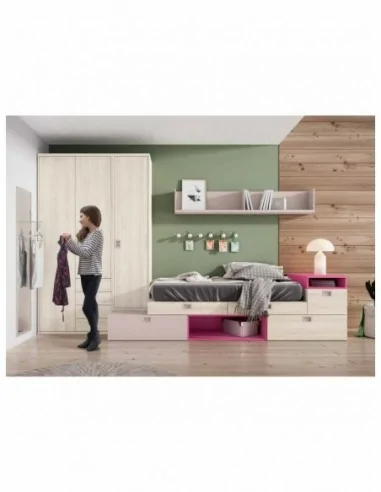 Conjunto de dormitorio juvenil a medida completo con diferentes colores y accesorio (19)