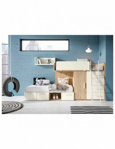 Conjunto de dormitorio juvenil a medida completo con diferentes colores y accesorio (42)
