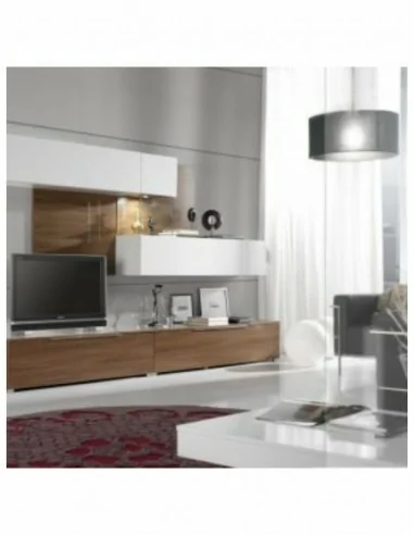 Muebles de salon diseño moderno lineal a medida muebles colgados a suelo aparadores diferentes colores (1)