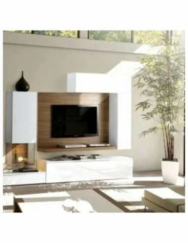 Muebles de salon diseño moderno lineal a medida muebles colgados a suelo aparadores diferentes colores (10)