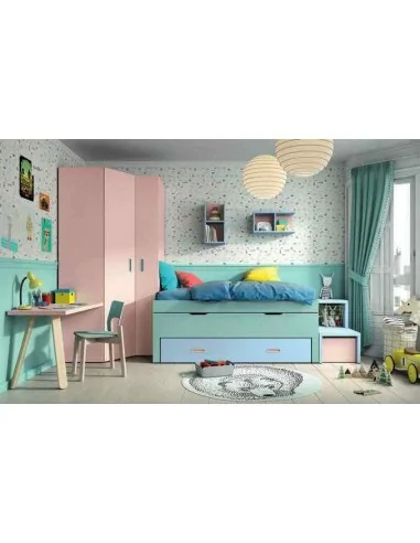 Dormitorios juveniles a medida a diseño moderno  con camas abatibles literas diferentes colores  (11)