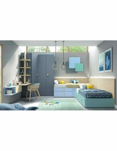 Dormitorios juveniles a medida a diseño moderno  con camas abatibles literas diferentes colores  (12)