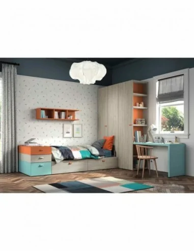 Dormitorios juveniles a medida a diseño moderno  con camas abatibles literas diferentes colores  (16)