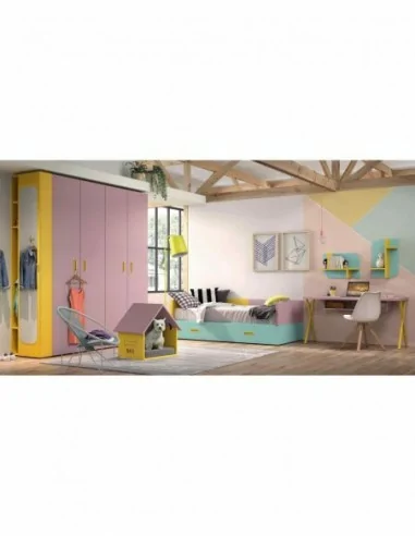Dormitorios juveniles a medida a diseño moderno  con camas abatibles literas diferentes colores  (21)