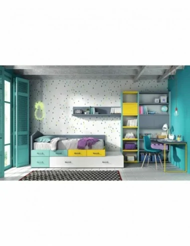 Dormitorios juveniles a medida a diseño moderno  con camas abatibles literas diferentes colores  (22)