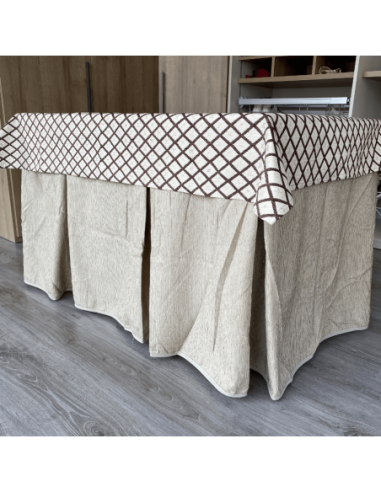 Ropa chenilla 8  pliegues Beige...