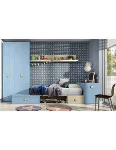 Dormitorios juveniles a medida a diseño moderno  con camas abatibles literas diferentes colores  (23)
