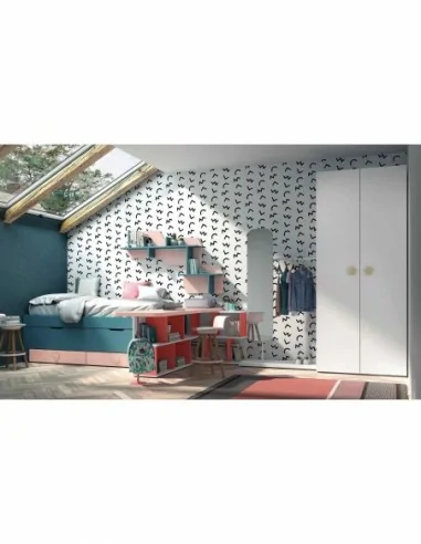 Dormitorios juveniles a medida a diseño moderno  con camas abatibles literas diferentes colores  (24)