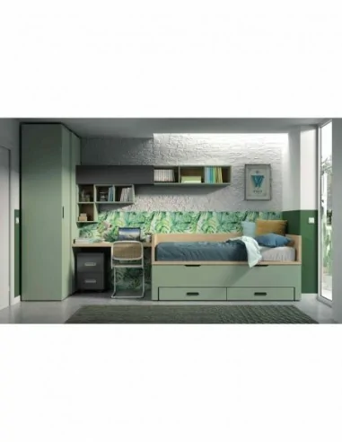 Dormitorios juveniles a medida a diseño moderno  con camas abatibles literas diferentes colores  (28)