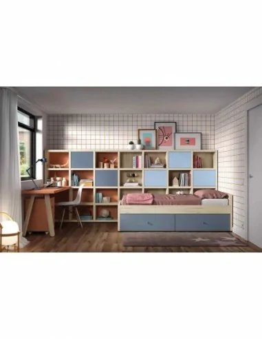 Dormitorios juveniles a medida a diseño moderno  con camas abatibles literas diferentes colores  (30)