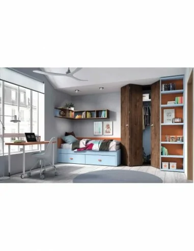 Dormitorios juveniles a medida a diseño moderno  con camas abatibles literas diferentes colores  (33)