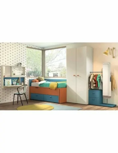 Dormitorios juveniles a medida a diseño moderno  con camas abatibles literas diferentes colores  (34)